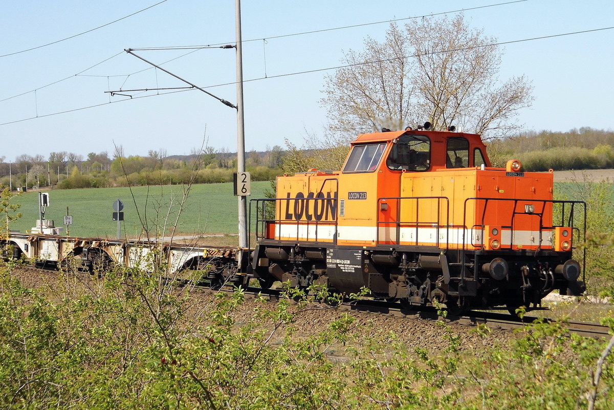 Am 19.04.2020 kam die 214 003-6 von  LOCON LOGISTIK & CONSULTING AG,   aus Richtung Salzwedel und fuhr weiter in Richtung   Stendal .