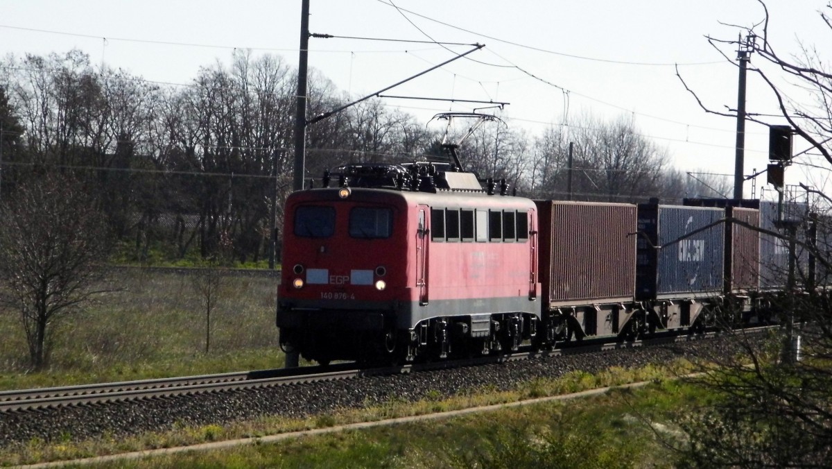 Am 20.04.2015 kam die 140 876-4 von der EGP aus Richtung Stendal und fuhren weiter in Richtung Salzwedel . 