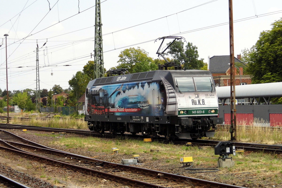 Am 20.07.2018 kam die 145 023-6 von der Press aus Richtung Magdeburg nach Stendal .