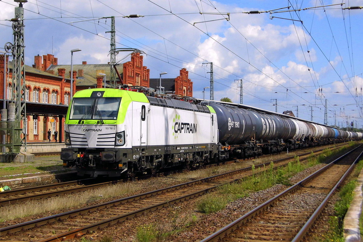 Am 20.08.2017 kam die  193 781-2 von CAPTRAIN aus Richtung Magdeburg nach Stendal und fuhr weiter in Richtung Salzwedel .
