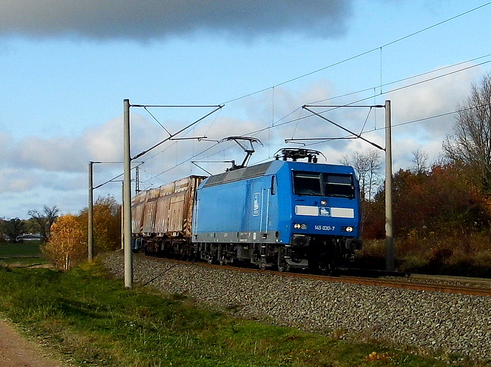 Am 20.11.2020 fuhr die 145 030-7 von der PRESS von Borstel    nach Stendal .