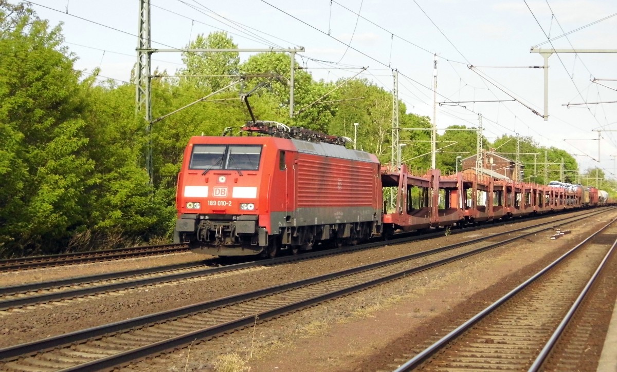 Am 21.05.2014 kam die 189 010-2 von der DB aus Richtung Magdeburg nach Niederndodeleben und fuhr weiter in Richtung Braunschweig .