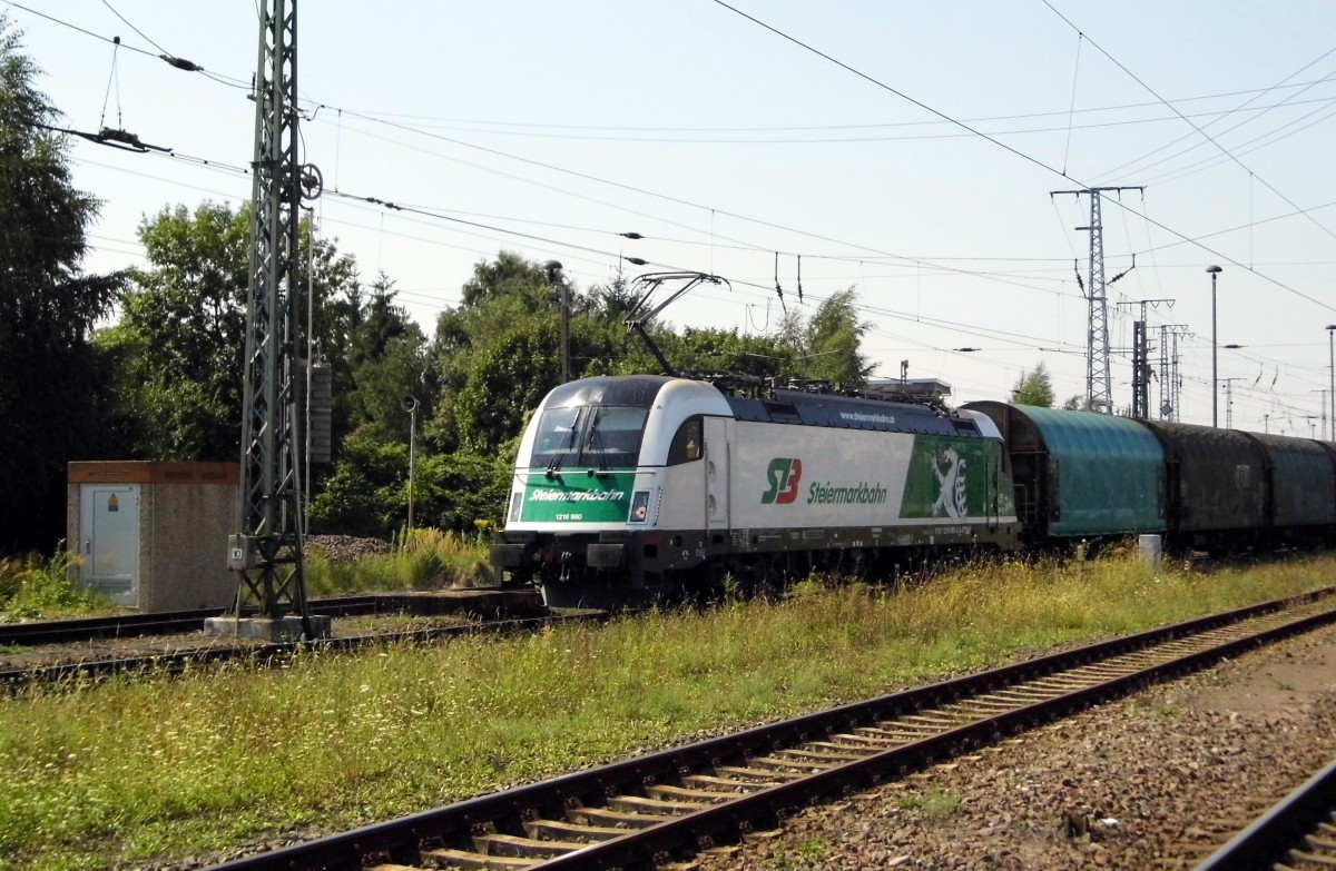 Am 22 .08.2015 fur die 1216 960 von der SETG (Steiermarkbahn) aus Stendal und weiter in Richtung  Berlin .