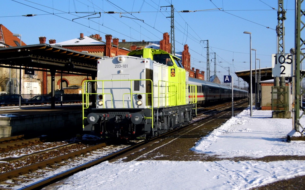 Am 22.01.2016 fuhr die 203-101 von CAPTRANI von Stendal in Richtung Salzwedel .