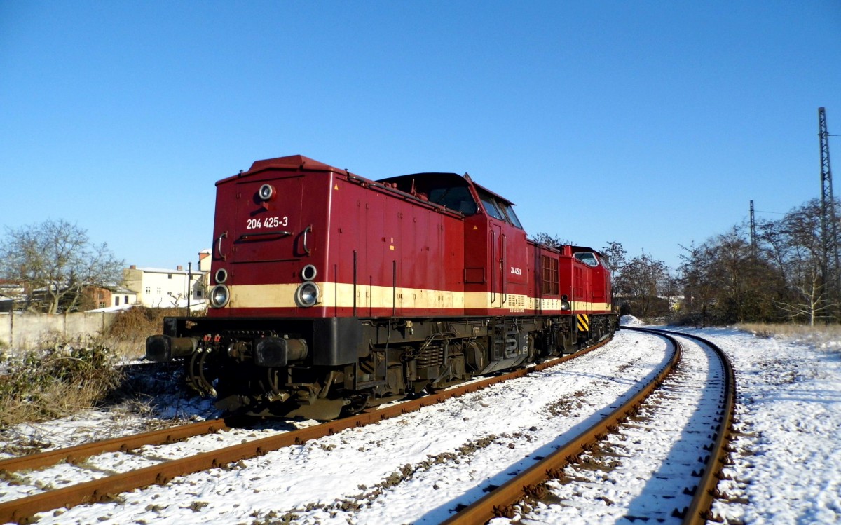  Am 22.01.2016 waren die 204 425-3 und die 204 347-9 von der MTEG (Press) in Stendal abgestellt .