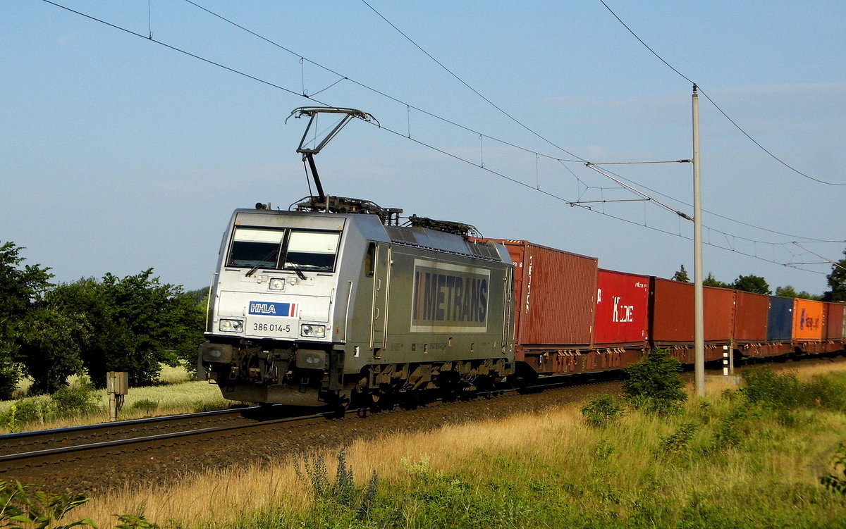 Am 22.06.2017 kam die  386 014-5 von METRANS aus Richtung Salzwedel und fuhr nach Stendal .