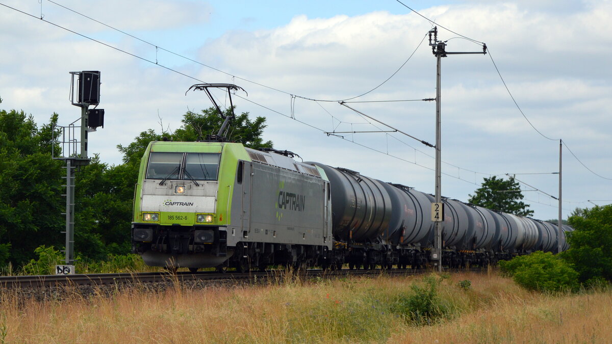 Am 22.06.2021 fuhr die 185 562-6 von Captrain- ITL aus Richtung Salzwedel und fuhr weiter in Richtung Stendal .