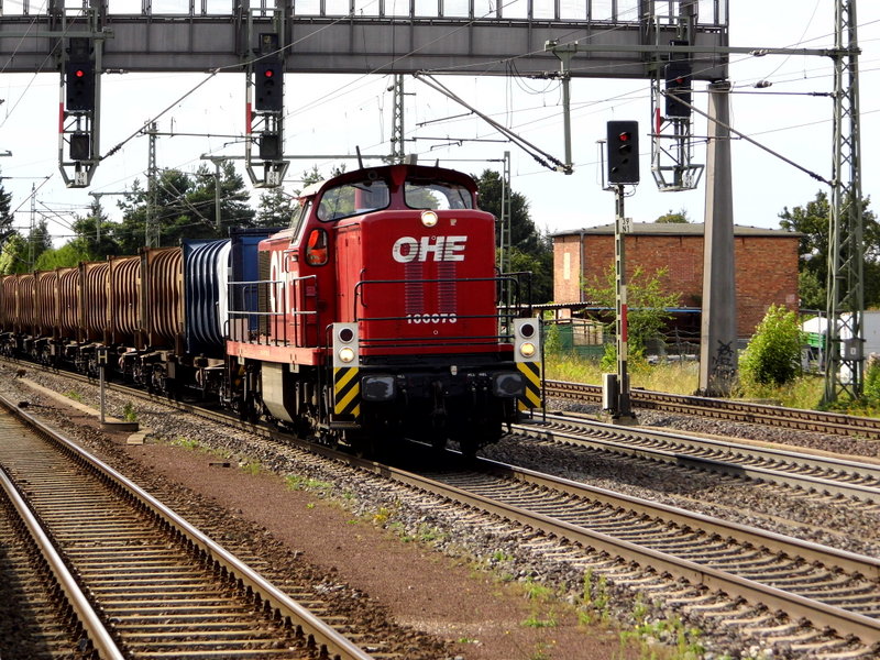Am 22.08.2014 kam die 100073 von der OHE aus Richtung Braunschweig nach Niederndodeleben und fuhr weiter in Richtung Magdeburg .