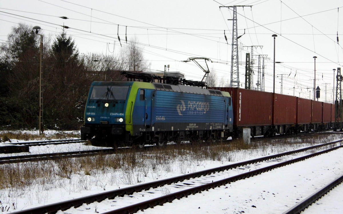 Am 23.01.2016 kam die 189 804 von der PKP Cargo (MRCE Dispolok) aus Richtung Hannover nach Stendal und fuhr weiter in Richtung Magdeburg .