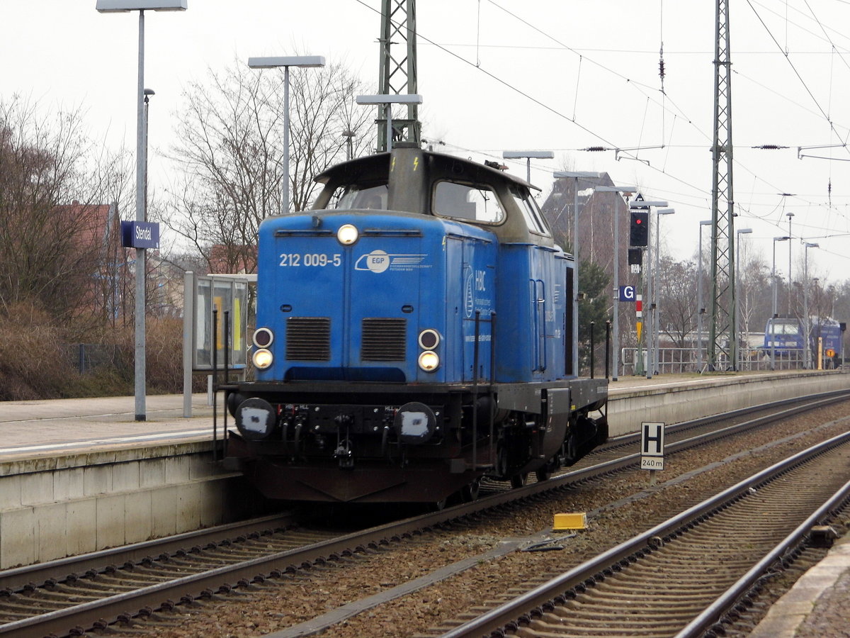 Am 23.03.2017 fuhr die 212 009-5 von der EGP von Stendal nach Wittenberge .