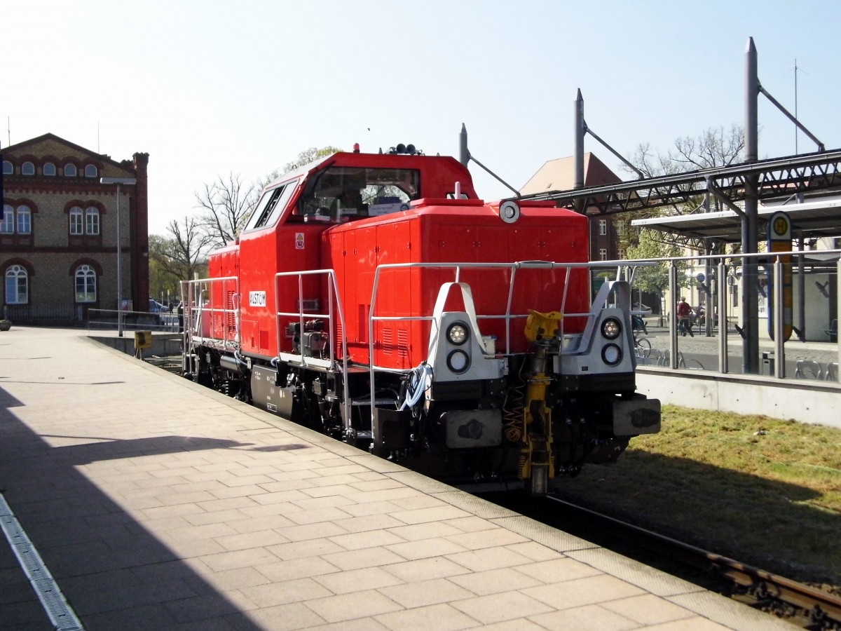 Am 23.04.2015 Testfahrten von Alstom in Stendal die Neue 90 80 1002 004-2 von ALS Testfahrten Zwischen Stendal und Rathenow .