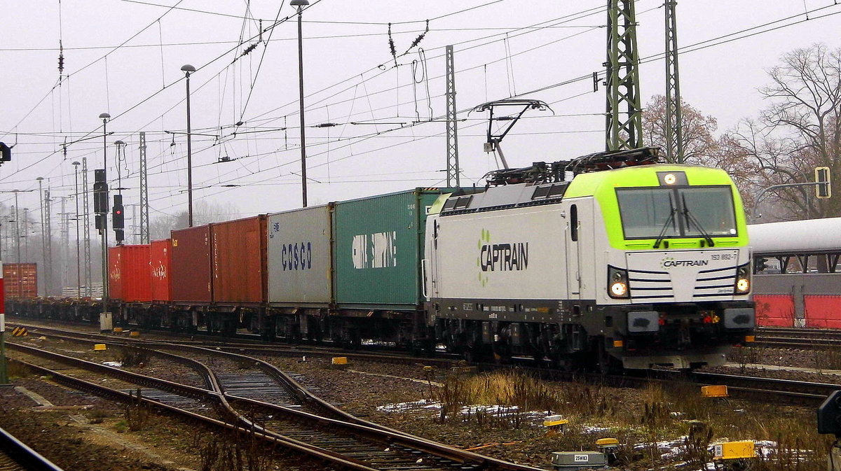 Am 24.01.2017 kam die 193 892-7 von CAPTRAIN aus Richtung Magdeburg nach Stendal und fuhr weiter in Richtung Salzwedel .