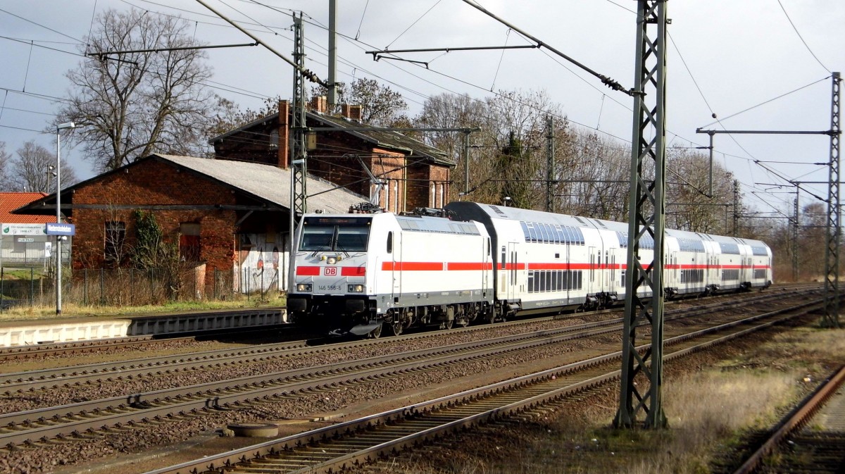 Am 24.02.2016 kam die 146 556-6 von der DB aus Richtung Magdeburg nach Niederndodeleben und fuhr weiter in Richtung Braunschweig .