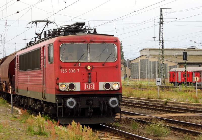Am 24.07.2014 kam die 155 036-7 von der DB aus Richtung Wittenberge nach Stendal und fuhr weiter in Richtung Magdeburg.