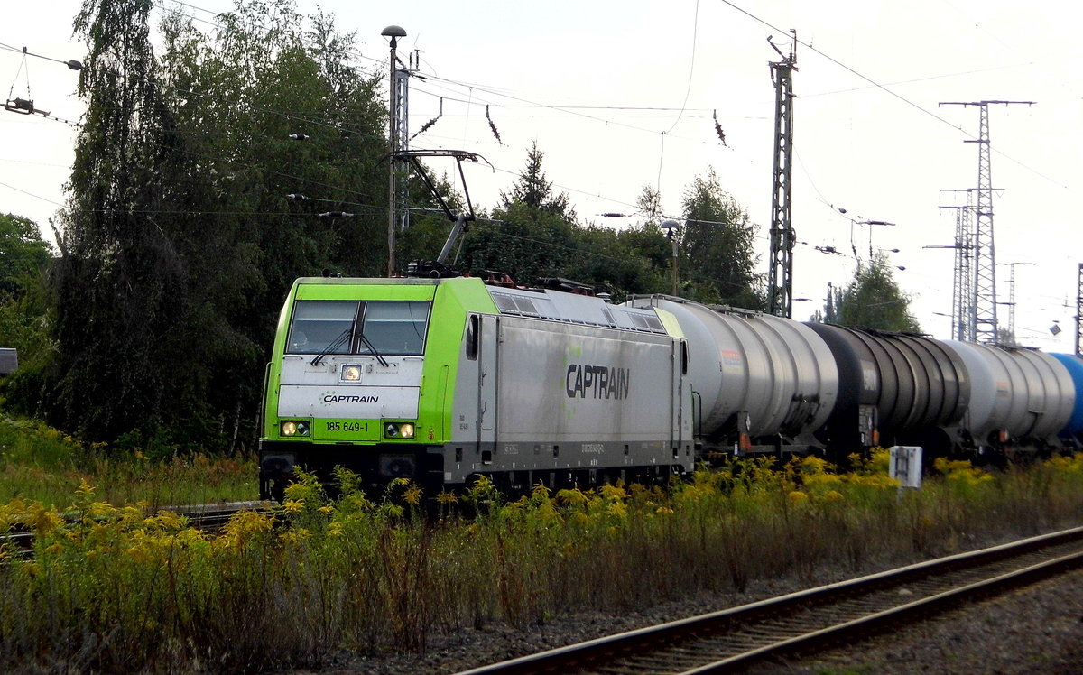 Am 24.08.2017 kam die 185 649-1 von  CAPTRAIN aus Richtung Salzwedel nach Stendal und fuhr weiter in Richtung Magdeburg .