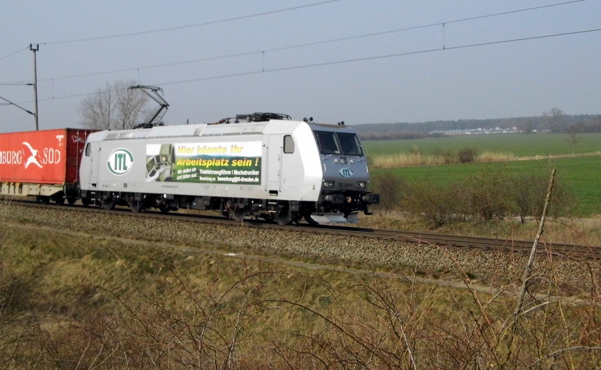 Am 25.03.2015 kam die 185 548-5 von der  ITL aus Richtung Salzwedel und fuhr weiter in Richtung Stendal .