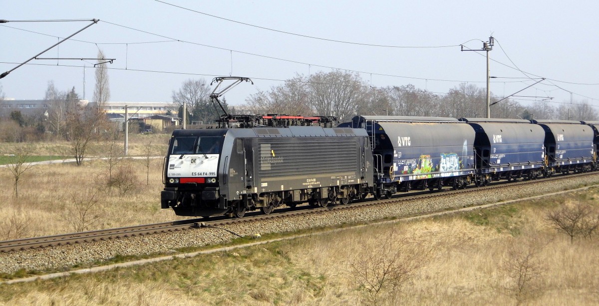 Am 25.03.2015 kam die 189 995 von der  LTE Netherlands B.V Rotterdam( MRCE dispolok) aus Richtung Stendal und fuhren weiter in Richtung Salzwedel .