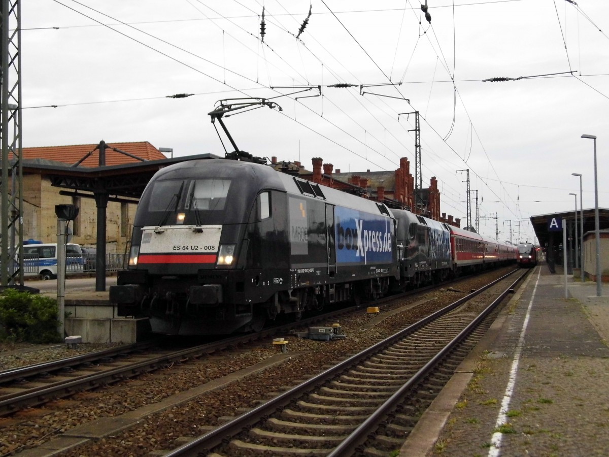 Am 25.04.2015 kamen die 182 508-2  von Boxpress und   die 182 509   von der MRCE Dispolok  aus Richtung Berlin nach Stendal und fuhr weiter in Richtung Salzwedel .