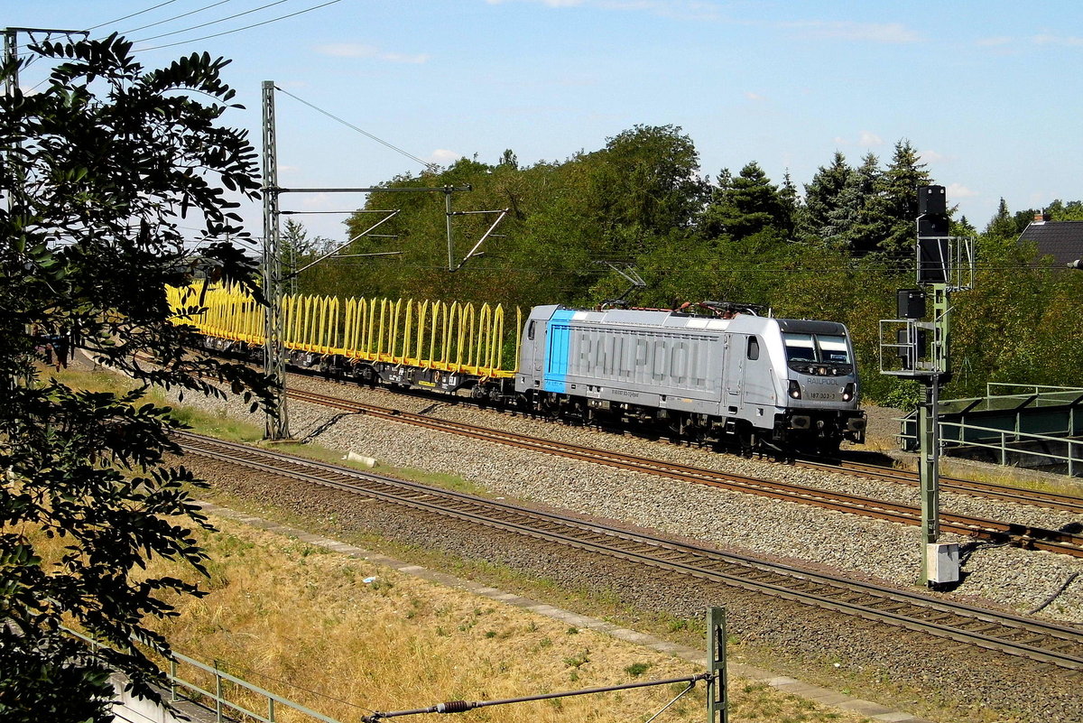 Am 25.07.2018 fuhr die 187 303-3 von der SETG (Railpool) von Borstel nach Stendal und weiter nach Rostock .