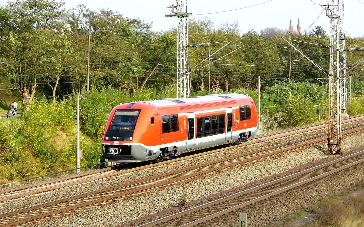 Am 25.10.2017 Probefahrt von Stendal nach Wittenberge  mit dem 641 017 .