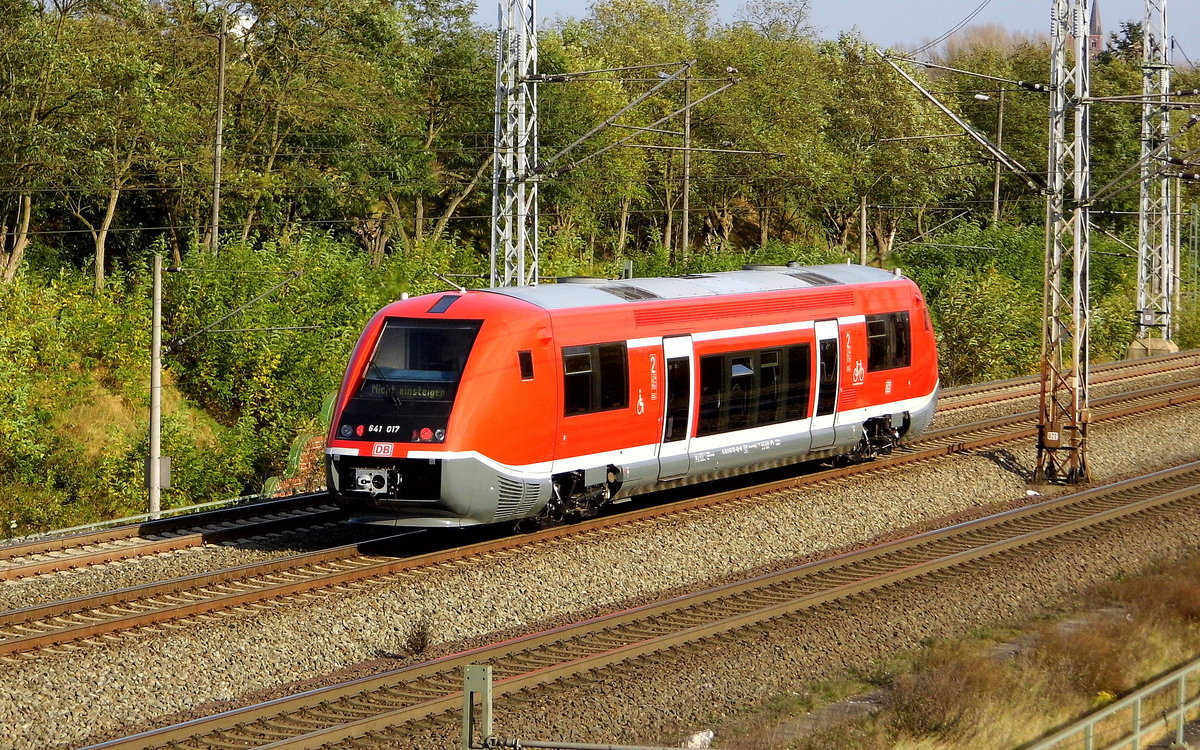 Am 25.10.2017  Probefahrt von Wittenberge nach Stendal mit dem  641 017   .