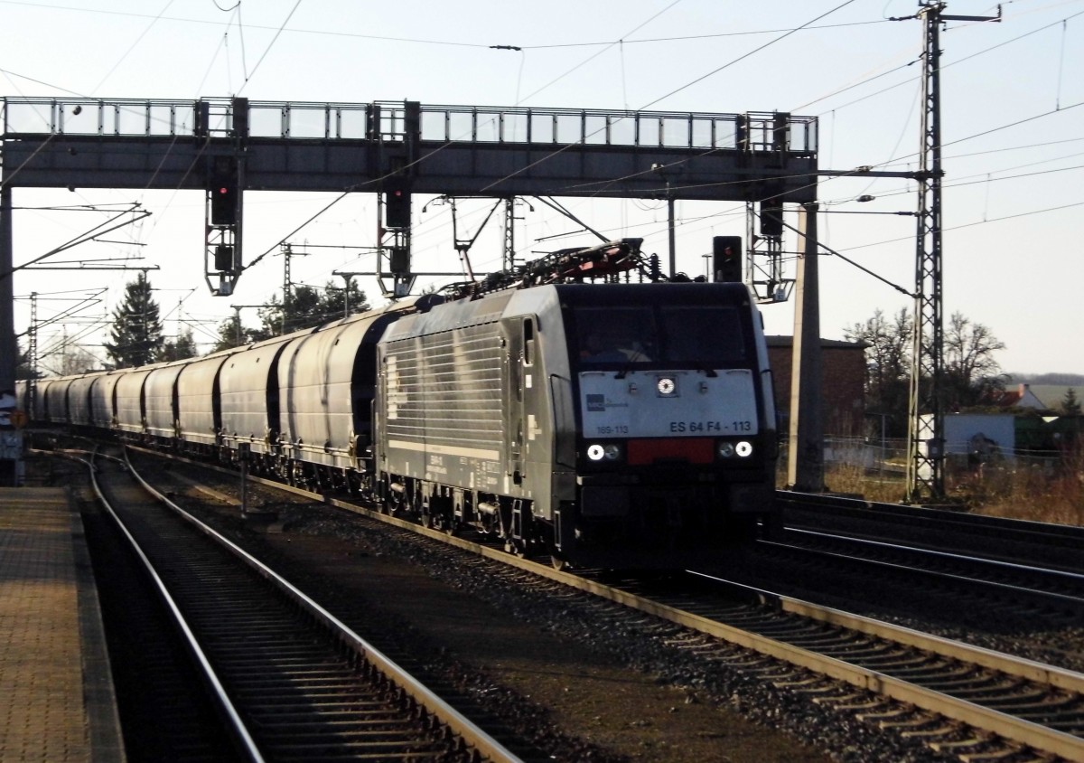 Am 26.02.2015 kam die 189 113 von der LTE Logistik- and Transport- GmbH  (MRCE dispolok) aus Richtung Braunschweig nach Niederndodeleben und fuhr weiter in Richtung Magdeburg .