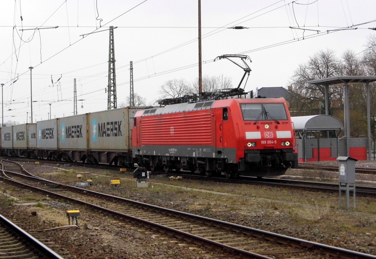 Am 26.03.2015 kam die 189 004-5 von der DB aus Richtung Magdeburg nach Stendal und fuhr weiter in Richtung Salzwedel .