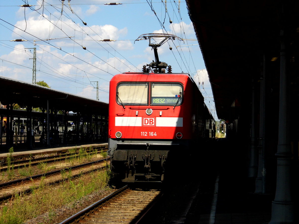 Am 26.07.2018 stand die 112 164 von DB Regio in Stendal .