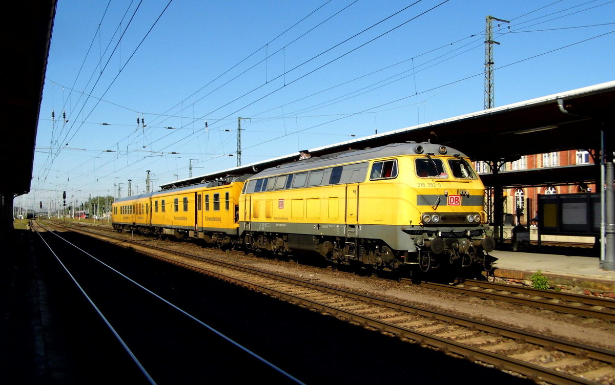 Am 26.08.2016 stand die 218 392-9 von der DB Netz Instandhaltung  in Stendal  und fuhr den weiter in Richtung Berlin.