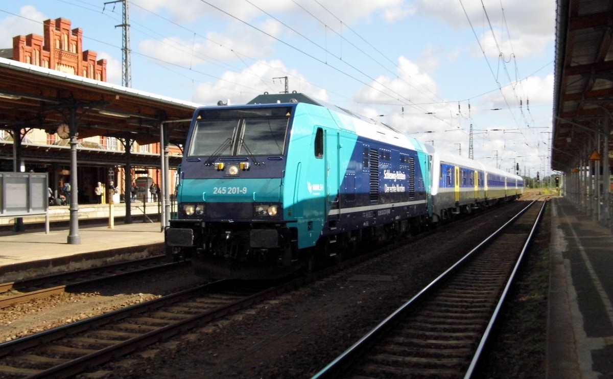 Am 26.09.2015 stand die 245 201-9 von der NOB in Stendal   .