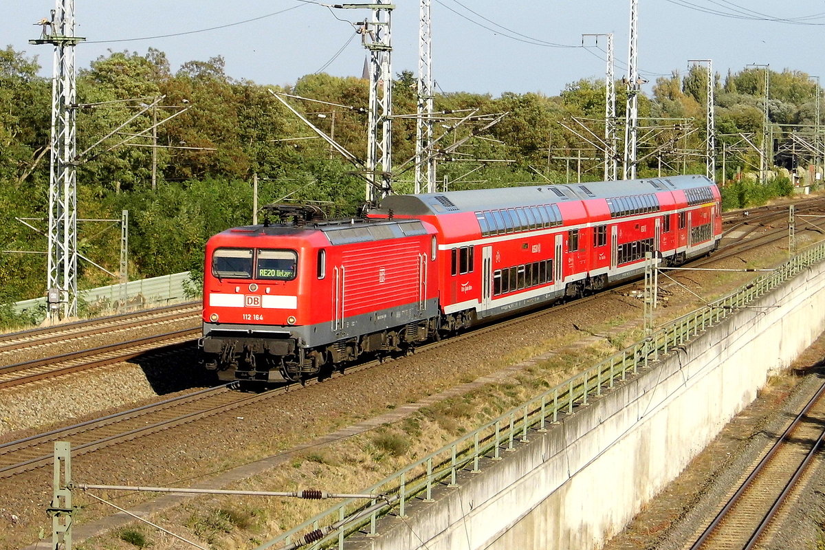 Am 27.09.2018 fuhr die 112 164  von DB Regio von Stendal nach Uelzen .