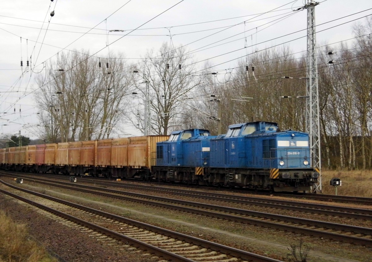 Am 28.01.2015 kamen die 204 016-0 und die 204 022-2 von der Press  aus Niedergörne nach Borstel bei Stendal .