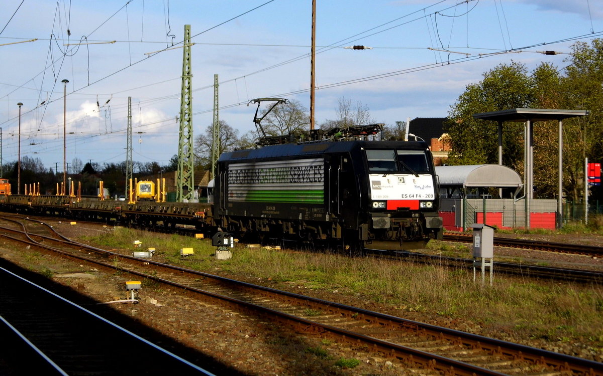 Am 28.04.2016 kam die 189 209 von der Rurtalbahn Cargo (MRCE Dispolok) aus Richtung Magdeburg nach Stendal und fuhr weiter in Richtung  Hannover .