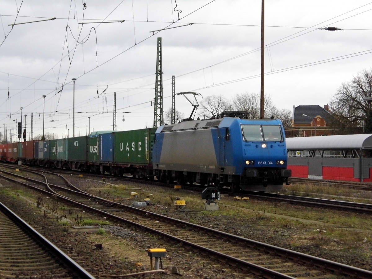 Am 29.01.2015 kam die 185 CL 004 von der ITL aus Richtung Magdeburg nach Stendal und fuhr weiter in Richtung Salzwedel ,