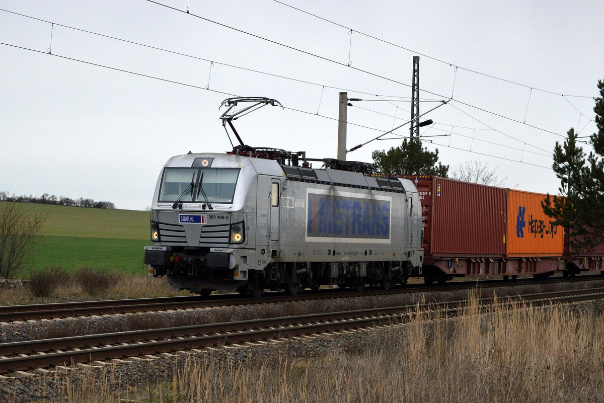 Am 29.01.2021 kam  383 403-3 von METRANS aus der Richtung Stendal nach Demker und fuhr weiter in Richtung Magdeburg .