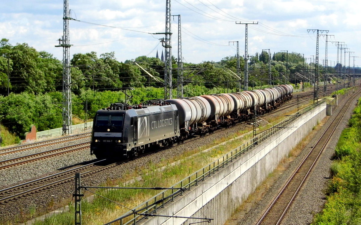 Am 29.06.2016 kam die 185 566-7 von der CTL Logistics (MRCE Dispolok) aus Richtung Stendal und fuhr weiter  in Richtung  Salzwedel .