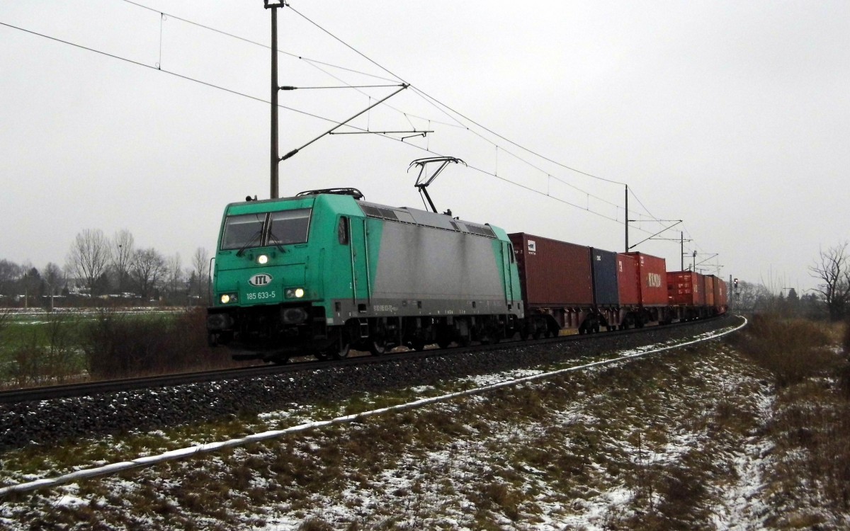 Am 30.01.2015 kam die 185 633-5 von der ITL aus Richtung Stendal und fuhr nach Salzwedel .