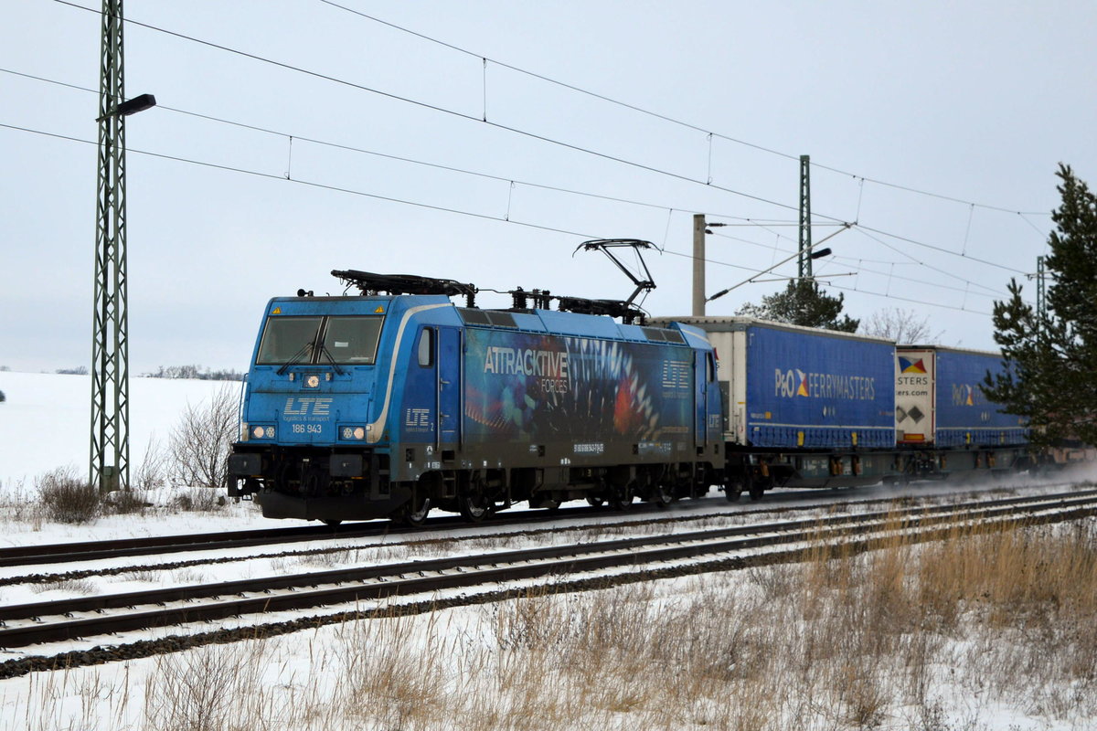 Am 30.01.2021 kam 186 943-7   von der LTE Logistik- and Transport-GmbH,  aus der Richtung Stendal nach Demker und fuhr weiter in Richtung Magdeburg .
