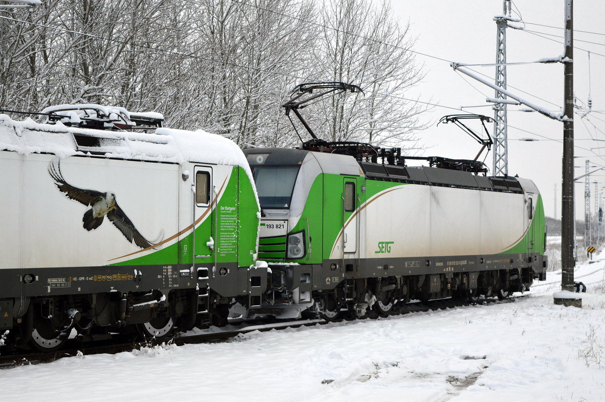 Am 30.01.2021 stand die 193 821-6   von der SETG (ELL) in Borstel abgestellt .