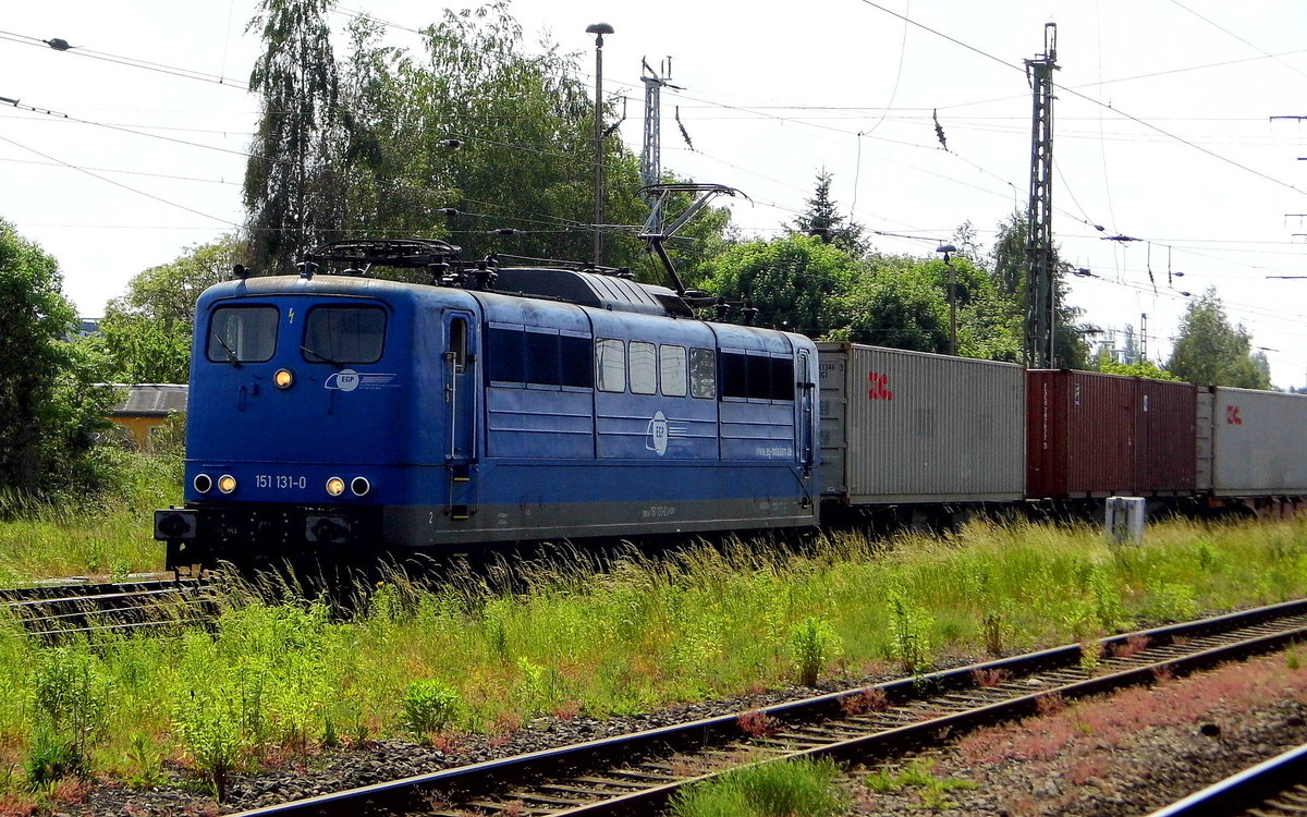 Am 30.05.2017 kam die 151 131-0  von der EGP aus Richtung Salzwedel nach Stendal und fuhr weiter in Richtung Magdeburg .