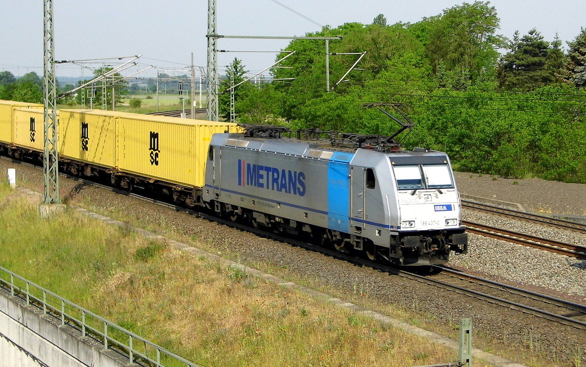 Am 30.05.2017 kam die 186 437-0  von METRANS (Railpool) aus Richtung Salzwedel nach Stendal .