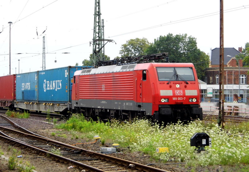 Am 30.07.2014 kam die 189 003-7 von der DB aus Richtung Magdeburg nach Stendal und fuhr weiter in Richtung Wittenberge.
