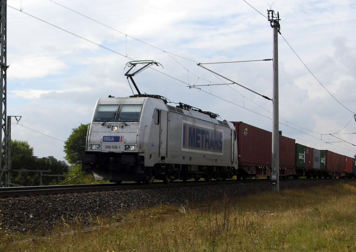 Am 30.09.2016 kam die 386 006-1 von METRANS aus Richtung Salzwedel und fuhr nach Stendal .