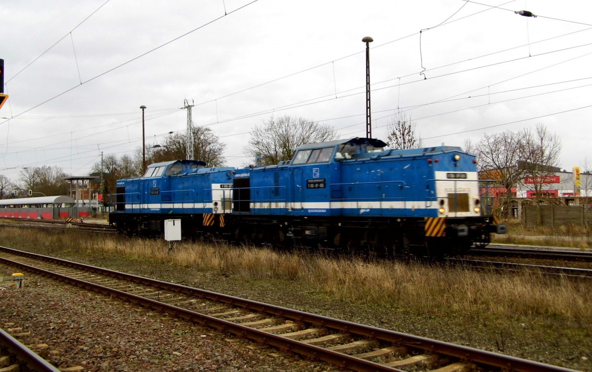 Am 31.01.2016 kamen die 203 005-8 und die 203 115-1  von der  SLG - Spitzke Logistik GmbH, aus Richtung Magdeburg nach Stendal und fuhr weiter in Richtung Hannover .