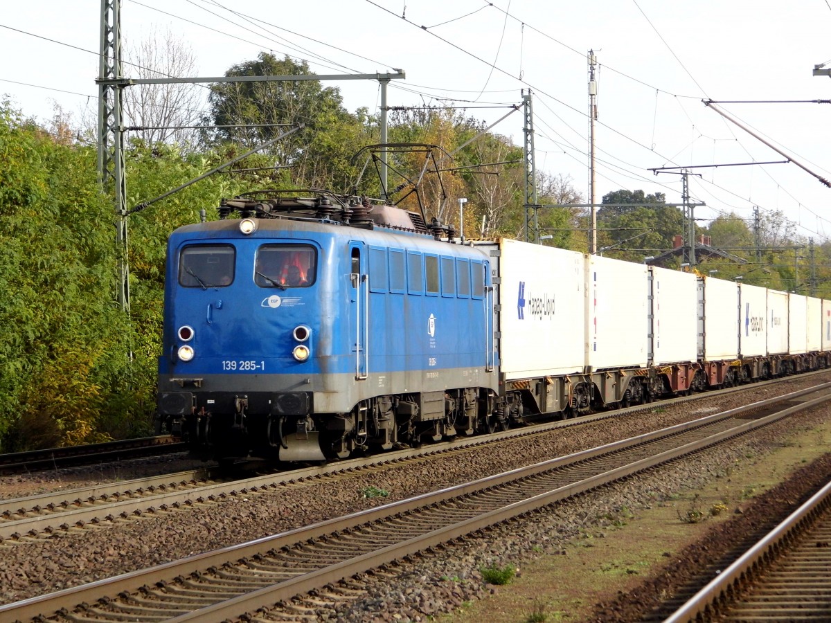 Am 31.10.2014 kam die 139 285-1 von der EGP aus Richtung Magdeburg nach Niederndodeleben und fuhr weiter in Richtung Braunschweig .