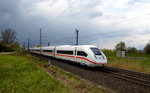 Am 26.04.2016 kam  die 404 - ICE 4  von der DB  aus Richtung Hannover und fuhr weiter in Richtung Stendal .