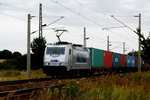 Am 14.07.2016 kam die  386 006-1 von METRANS   aus der Richtung Stendal nach Demker und fuhr weiter in Richtung Magdeburg .