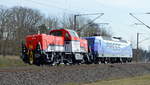 Am 10.03.2021 fuhren die  1002 042-2 von  ALS - ALSTOM Lokomotiven Service GmbH , und die   145 030-7   von der PRESS von Stendal nach Borstel.