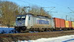 Am 13.02.2021 kam die 386 016-0 von METRANS aus Richtung Stendal    und fuhr weiter in Richtung  Wittenberge .