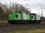 Am 13.01.2021 fuhren die 202 494-1 und die 202 287-9 von der SETG ( SRA ) von  Stendal nach  Niedergörne  .